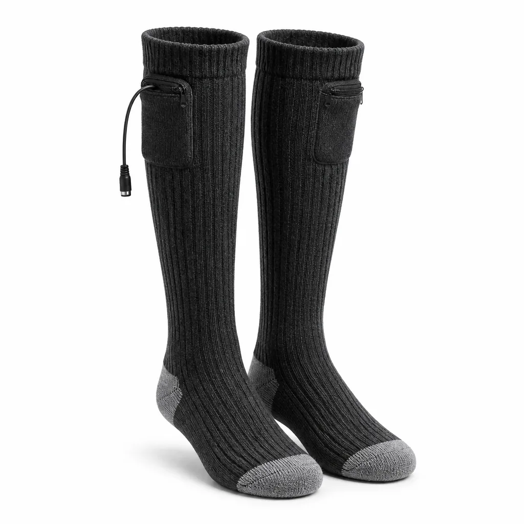 Over-the-Calf Heated Boot Socks with Dual Battery Pouches
