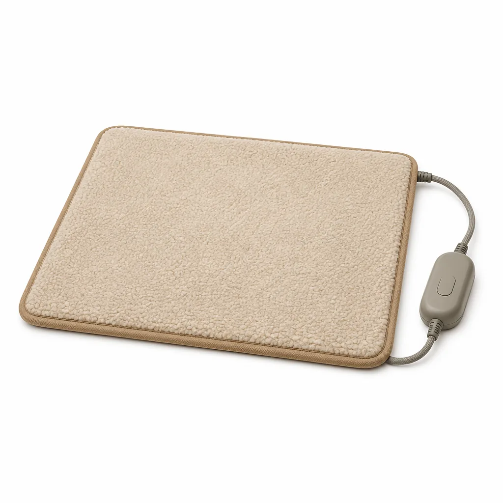 Heated pet mat with armoured low-voltage cord